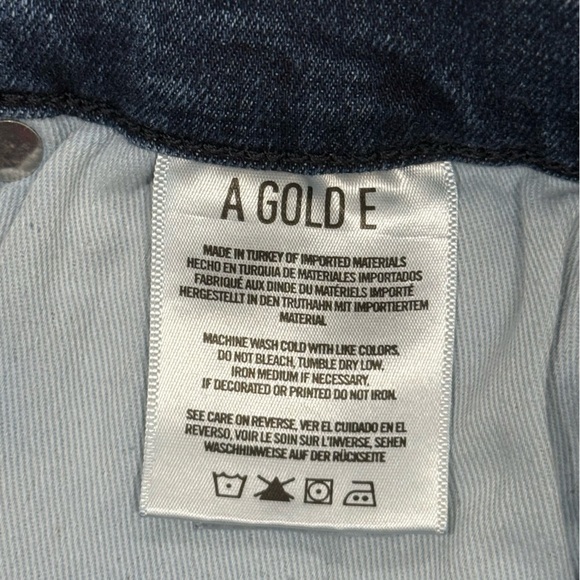 Agolde Sophie Skinny Jeans High Rise Cropped Distressed Dark Wash Blue Size 27 - Picture 9 of 11